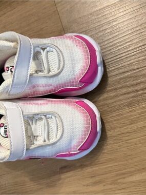 Nike Kids White and Hot Pink Velcro Sneakers